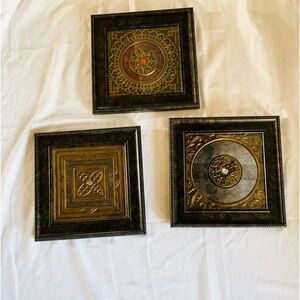 Set of 3 Framed Pictures Ornate‎ Rhinestone